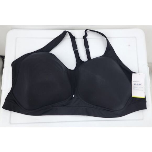 New NWT Old Navy Active Go Dry 4X Plus Size Black Sports Bra - Picture 1 of 7